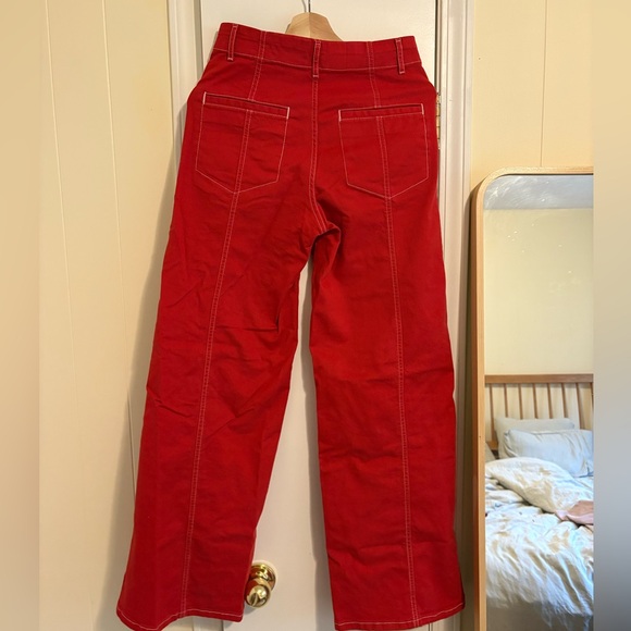 Anthropologie Maeve Red Wide Leg Jeans - Picture 3 of 5